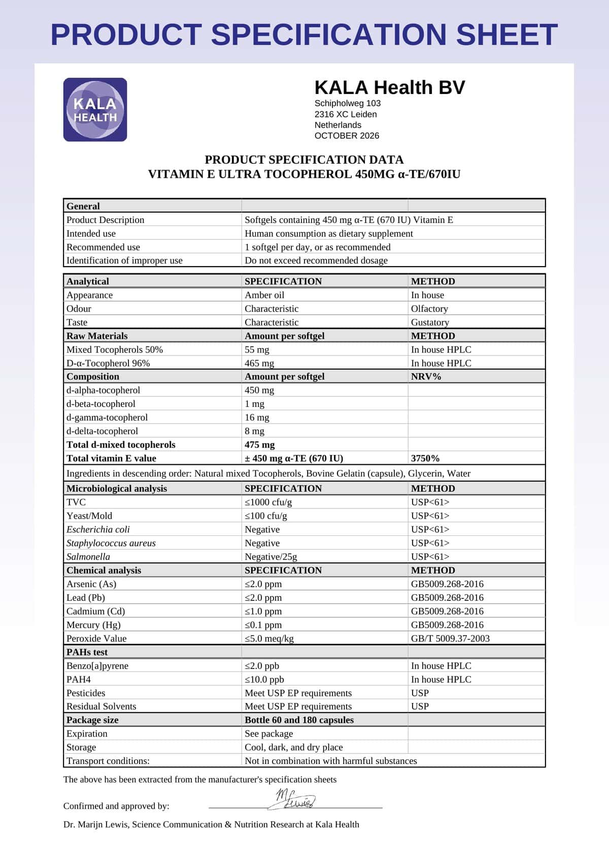 Vitamin E Ultra Tocopherols 5 product specification sheet vitamin E ultra tocopherol softgels